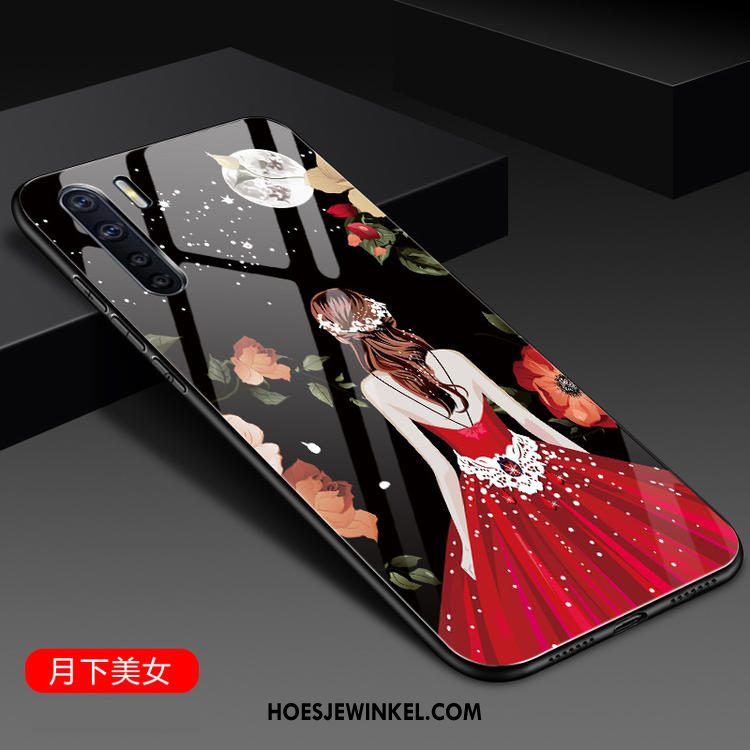 Oppo A91 Hoesje Hoes Mode Glas, Oppo A91 Hoesje Mobiele Telefoon Scheppend