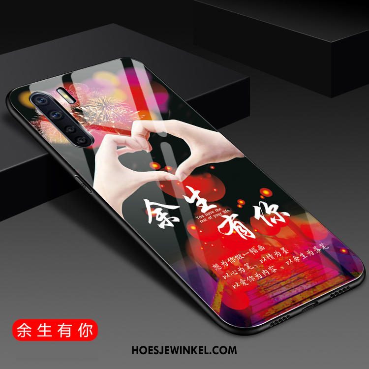 Oppo A91 Hoesje Hoes Mode Glas, Oppo A91 Hoesje Mobiele Telefoon Scheppend