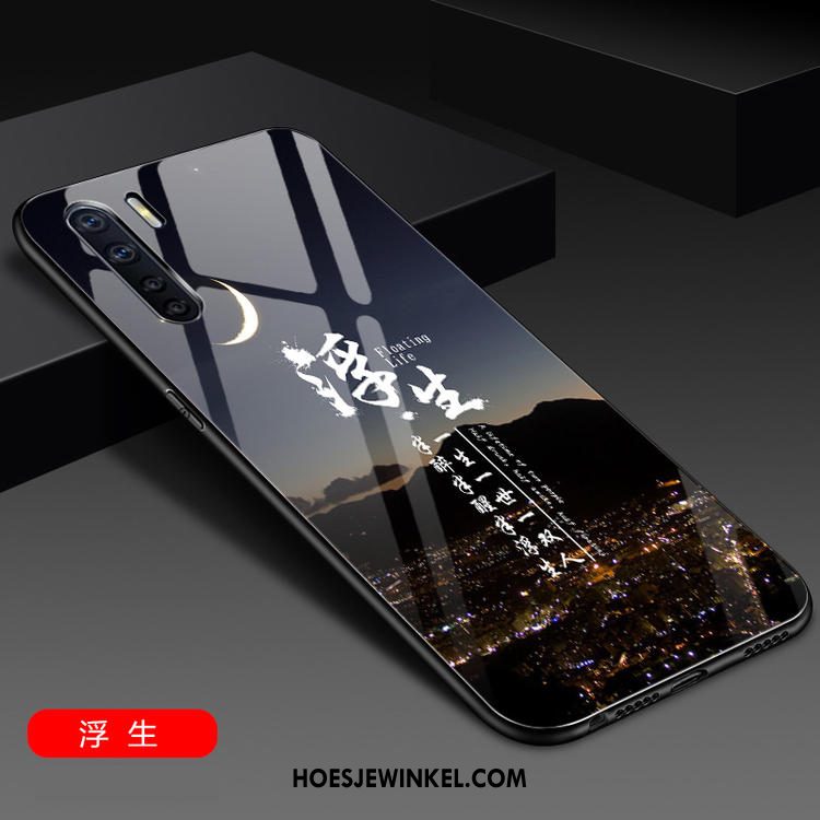 Oppo A91 Hoesje Hoes Mode Glas, Oppo A91 Hoesje Mobiele Telefoon Scheppend