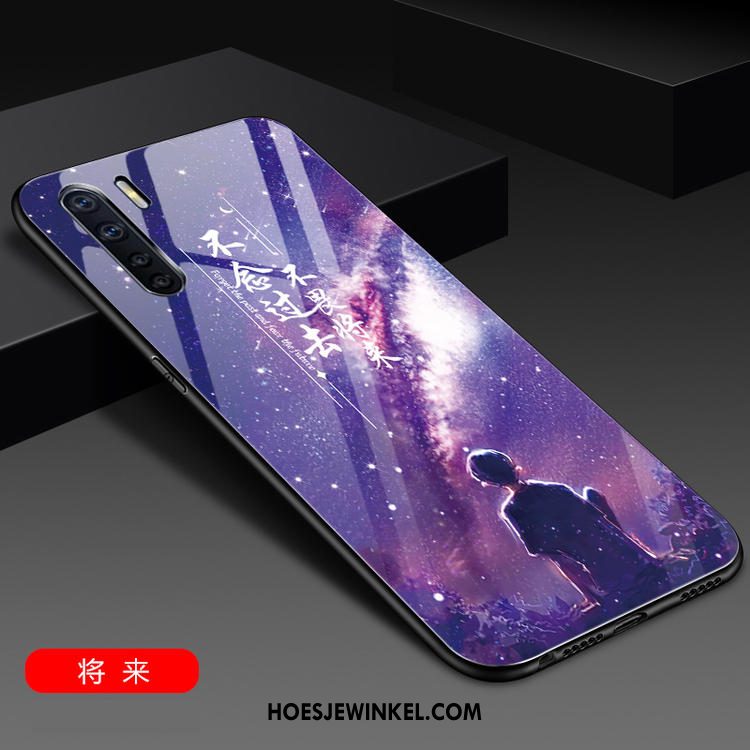 Oppo A91 Hoesje Hoes Mode Glas, Oppo A91 Hoesje Mobiele Telefoon Scheppend