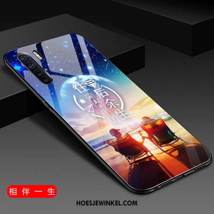 Oppo A91 Hoesje Hoes Mode Glas, Oppo A91 Hoesje Mobiele Telefoon Scheppend