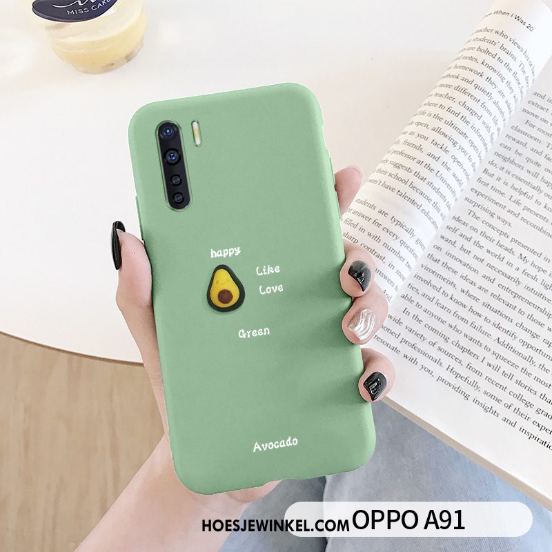 Oppo A91 Hoesje Mobiele Telefoon Fruit Bescherming, Oppo A91 Hoesje Persoonlijk Groen