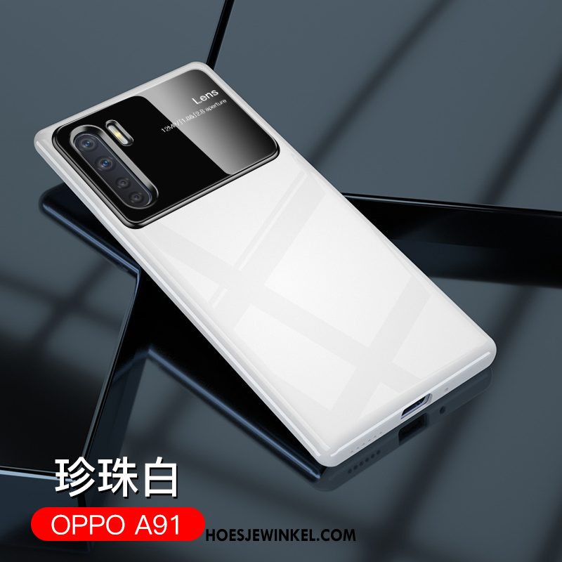 Oppo A91 Hoesje Mobiele Telefoon Wit All Inclusive, Oppo A91 Hoesje Dun Zwart