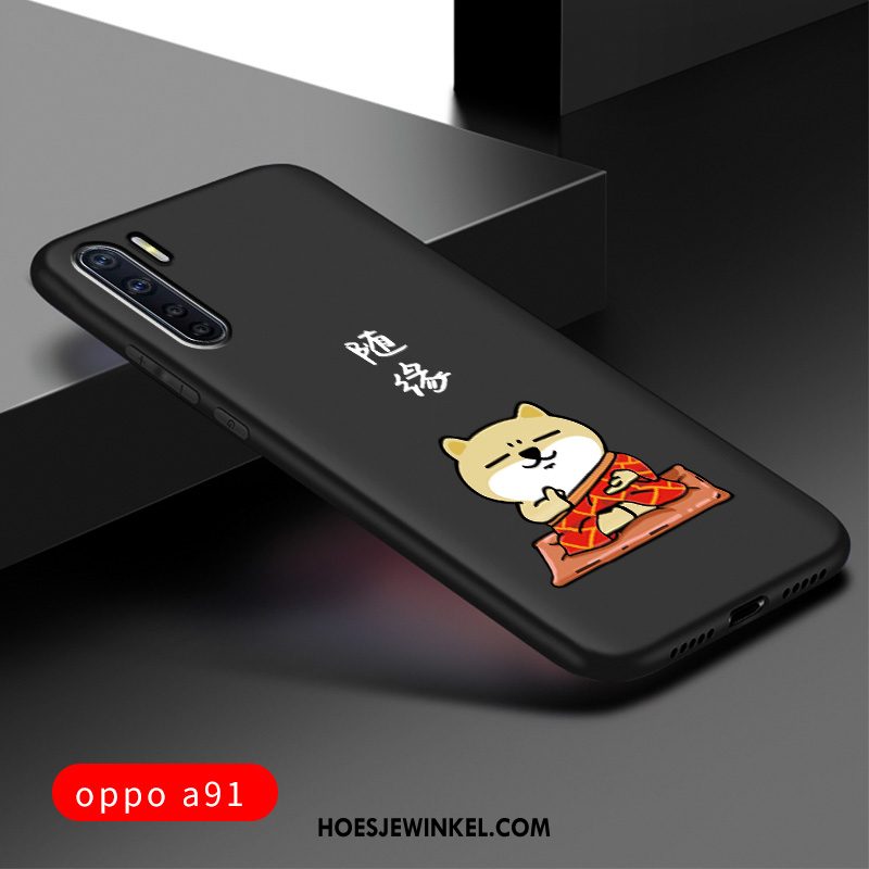 Oppo A91 Hoesje Net Red Zwart All Inclusive, Oppo A91 Hoesje Nieuw Bescherming