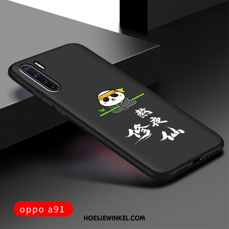 Oppo A91 Hoesje Net Red Zwart All Inclusive, Oppo A91 Hoesje Nieuw Bescherming