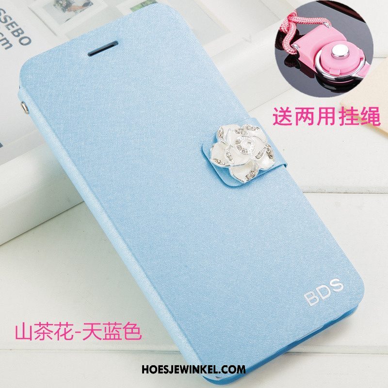 Oppo Ax5 Hoesje Bescherming Clamshell Leren Etui, Oppo Ax5 Hoesje Hanger Blauw