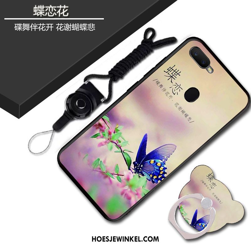 Oppo Ax7 Hoesje Blauw Bescherming Opknoping Nek, Oppo Ax7 Hoesje Mobiele Telefoon Zacht