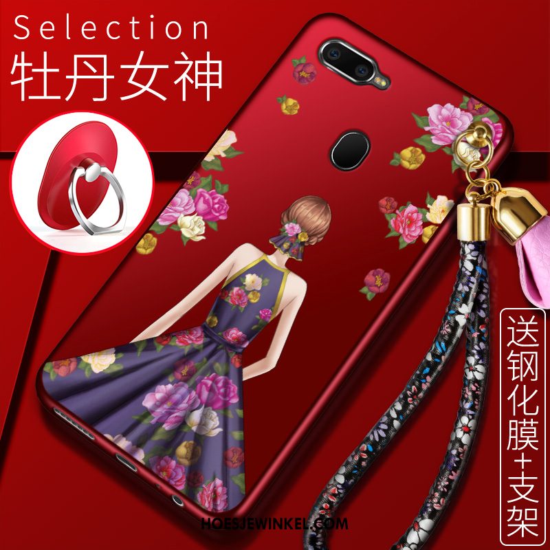 Oppo Ax7 Hoesje Hoes Anti-fall Rood, Oppo Ax7 Hoesje Hemming Bescherming