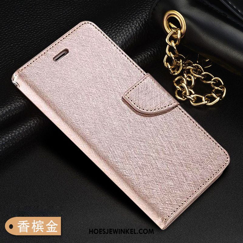 Oppo Ax7 Hoesje Roze Gesp Rood, Oppo Ax7 Hoesje Hanger Leren Etui