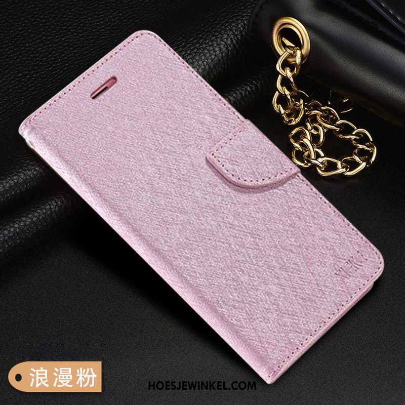 Oppo Ax7 Hoesje Roze Gesp Rood, Oppo Ax7 Hoesje Hanger Leren Etui