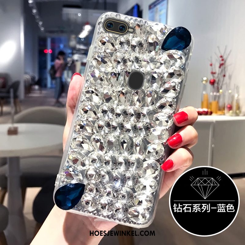 Oppo Ax7 Hoesje Strass Hard All Inclusive, Oppo Ax7 Hoesje Mobiele Telefoon Zwart