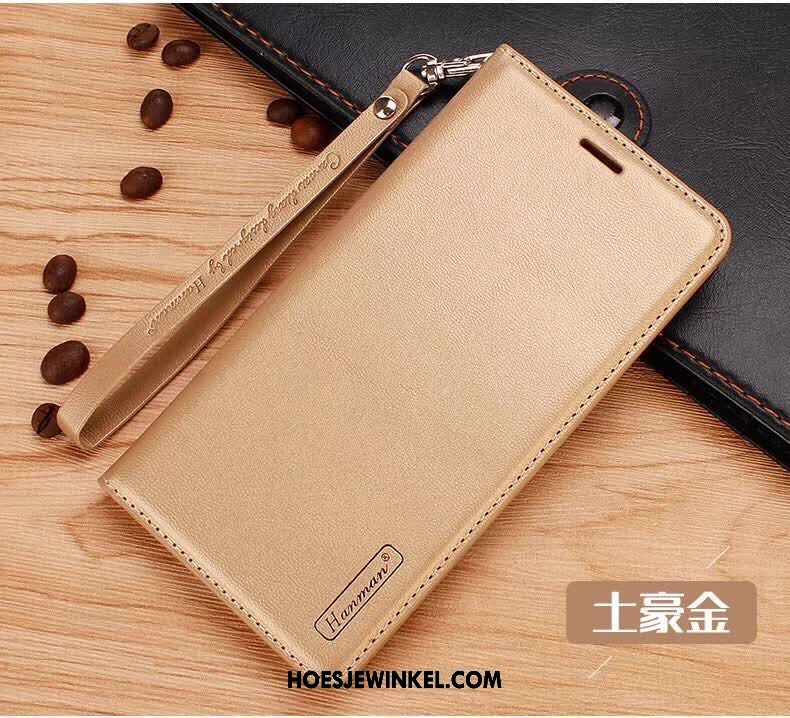 Oppo F5 Hoesje Bescherming Mobiele Telefoon Leren Etui, Oppo F5 Hoesje Folio Goud