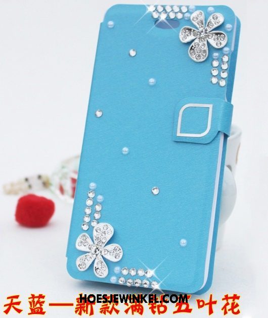 Oppo F5 Hoesje Clamshell Met Strass Blauw, Oppo F5 Hoesje Spotprent Bescherming