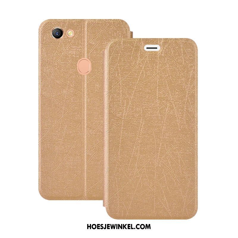 Oppo F5 Hoesje Goud Anti-fall Folio, Oppo F5 Hoesje Hoes All Inclusive