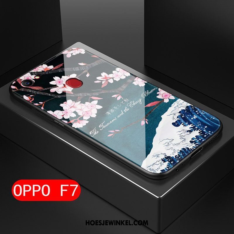 Oppo F7 Hoesje Anti-fall Kunst Mini, Oppo F7 Hoesje Hard Bloemen