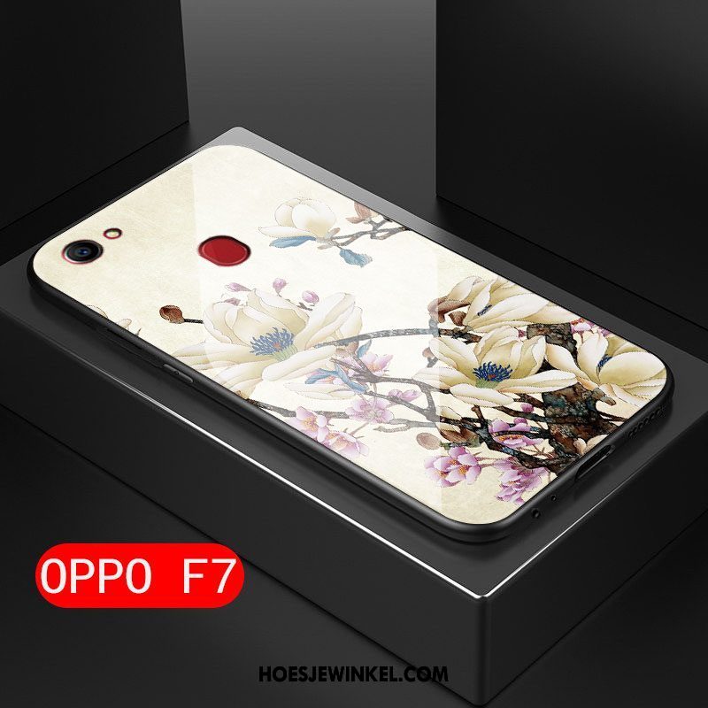 Oppo F7 Hoesje Anti-fall Kunst Mini, Oppo F7 Hoesje Hard Bloemen