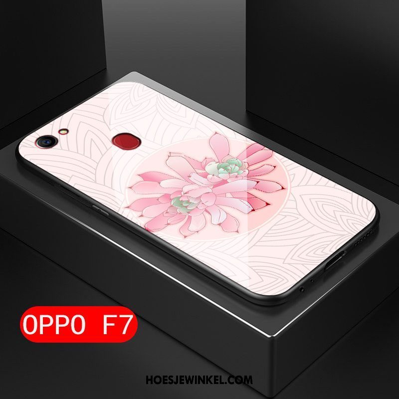 Oppo F7 Hoesje Anti-fall Kunst Mini, Oppo F7 Hoesje Hard Bloemen