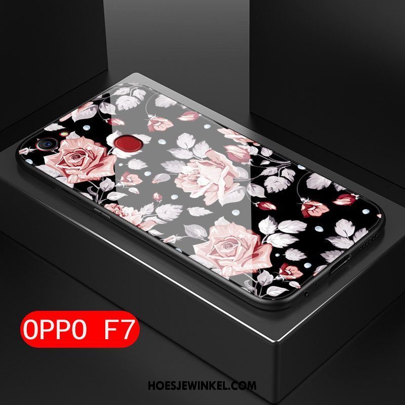 Oppo F7 Hoesje Anti-fall Kunst Mini, Oppo F7 Hoesje Hard Bloemen