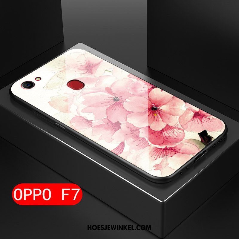 Oppo F7 Hoesje Anti-fall Kunst Mini, Oppo F7 Hoesje Hard Bloemen