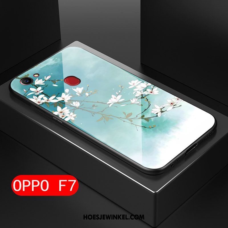 Oppo F7 Hoesje Anti-fall Kunst Mini, Oppo F7 Hoesje Hard Bloemen