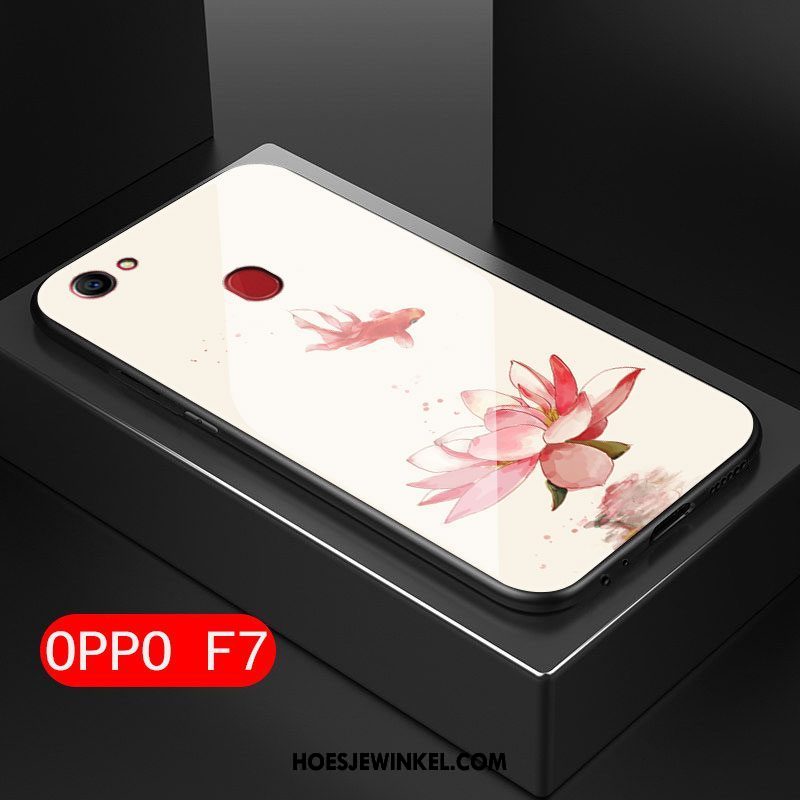 Oppo F7 Hoesje Anti-fall Kunst Mini, Oppo F7 Hoesje Hard Bloemen