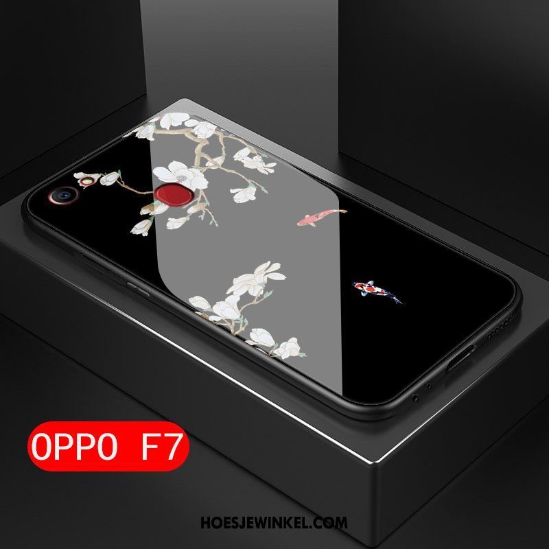 Oppo F7 Hoesje Anti-fall Kunst Mini, Oppo F7 Hoesje Hard Bloemen