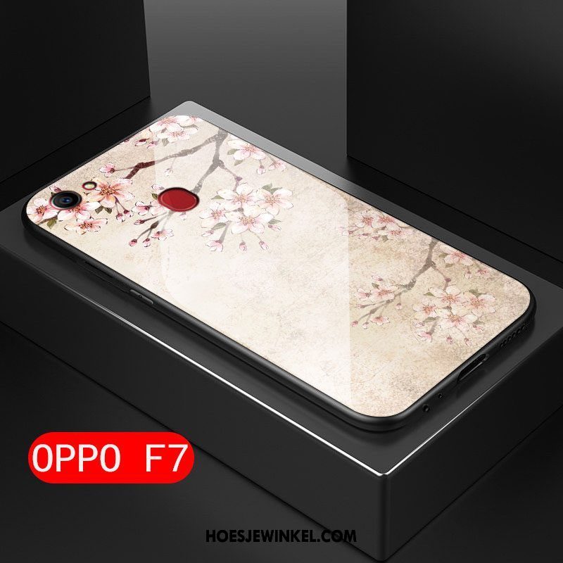 Oppo F7 Hoesje Anti-fall Kunst Mini, Oppo F7 Hoesje Hard Bloemen