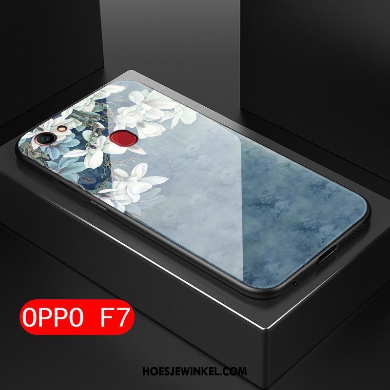 Oppo F7 Hoesje Anti-fall Kunst Mini, Oppo F7 Hoesje Hard Bloemen