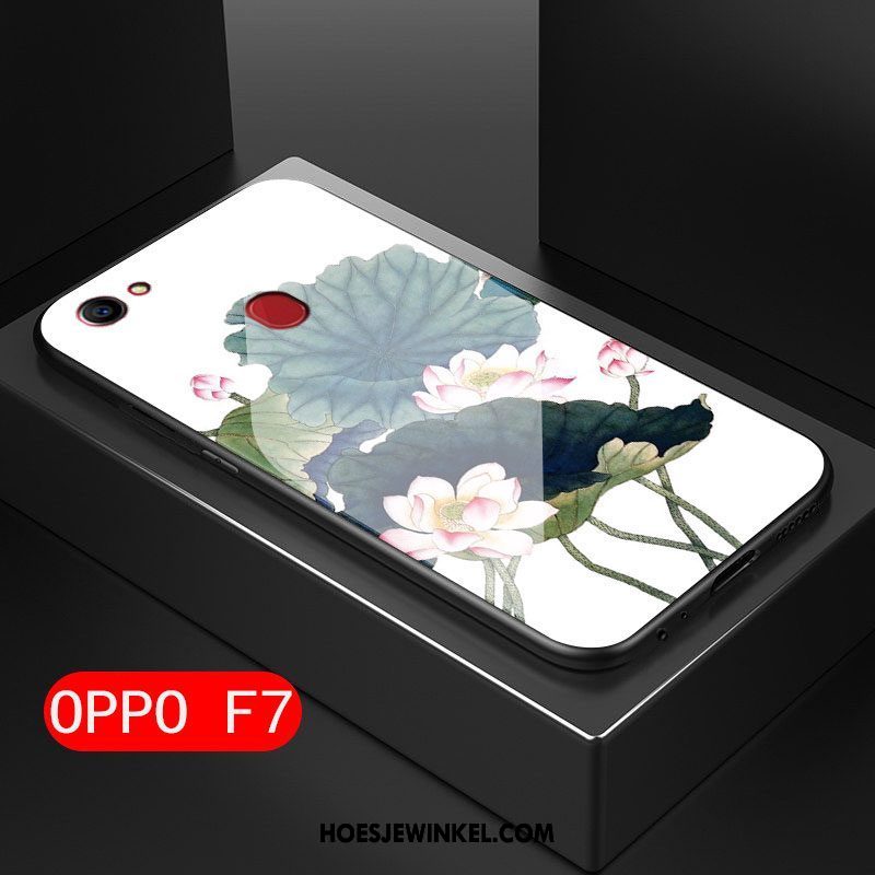 Oppo F7 Hoesje Anti-fall Kunst Mini, Oppo F7 Hoesje Hard Bloemen