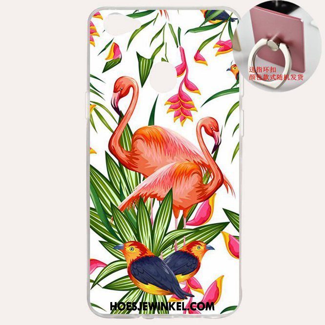 Oppo F7 Hoesje Hoes Vogel Rood, Oppo F7 Hoesje Pas Anti-fall