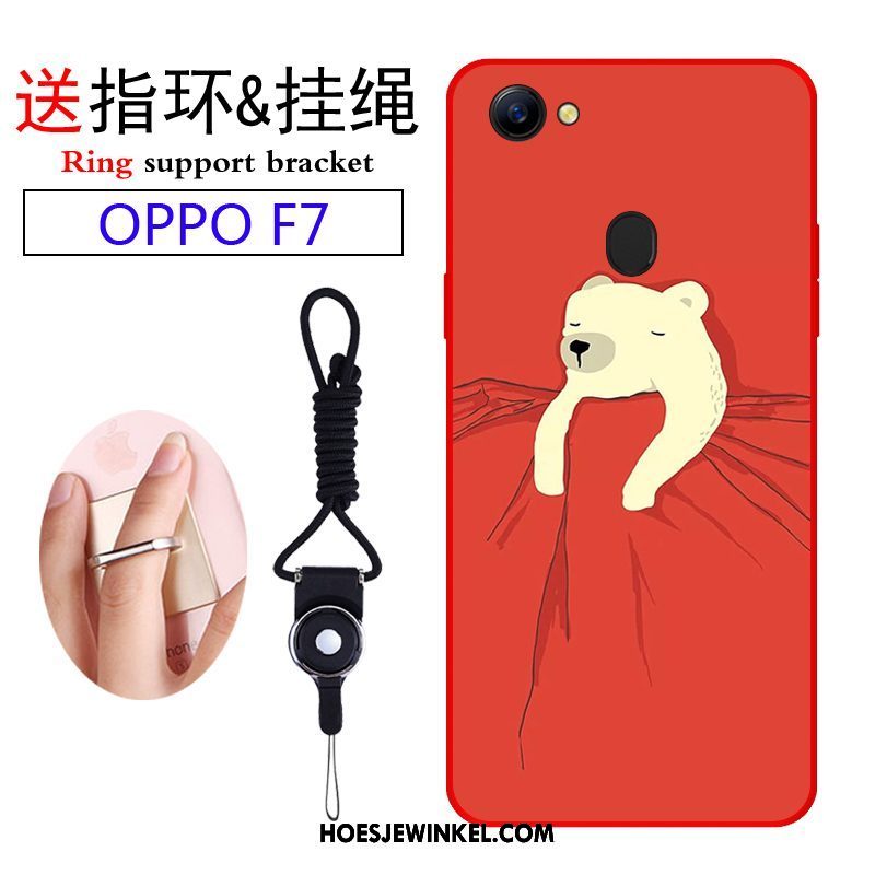 Oppo F7 Hoesje Rood Persoonlijk Hemming, Oppo F7 Hoesje Mobiele Telefoon Siliconen