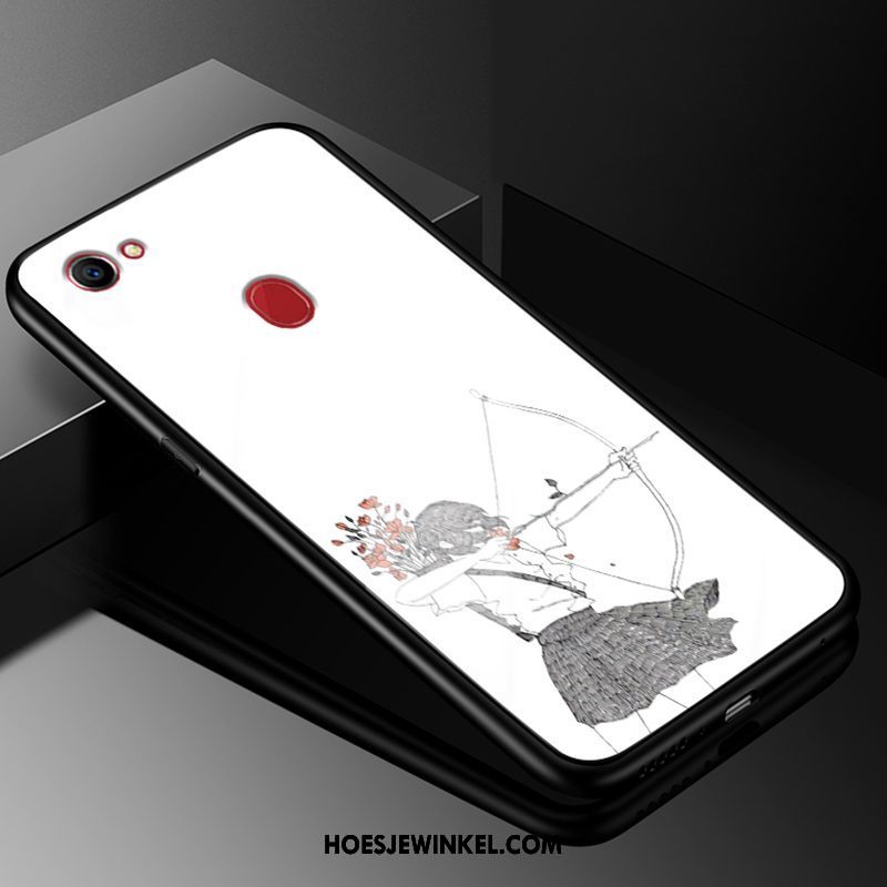 Oppo F7 Hoesje Scheppend Glas Siliconen, Oppo F7 Hoesje Trend Kunst