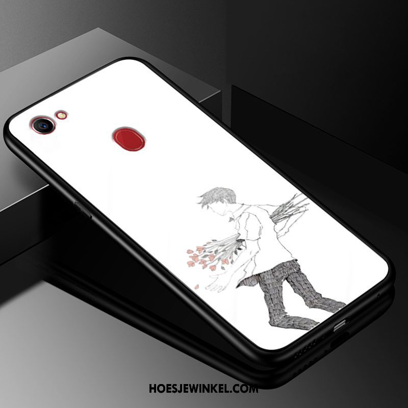 Oppo F7 Hoesje Scheppend Glas Siliconen, Oppo F7 Hoesje Trend Kunst