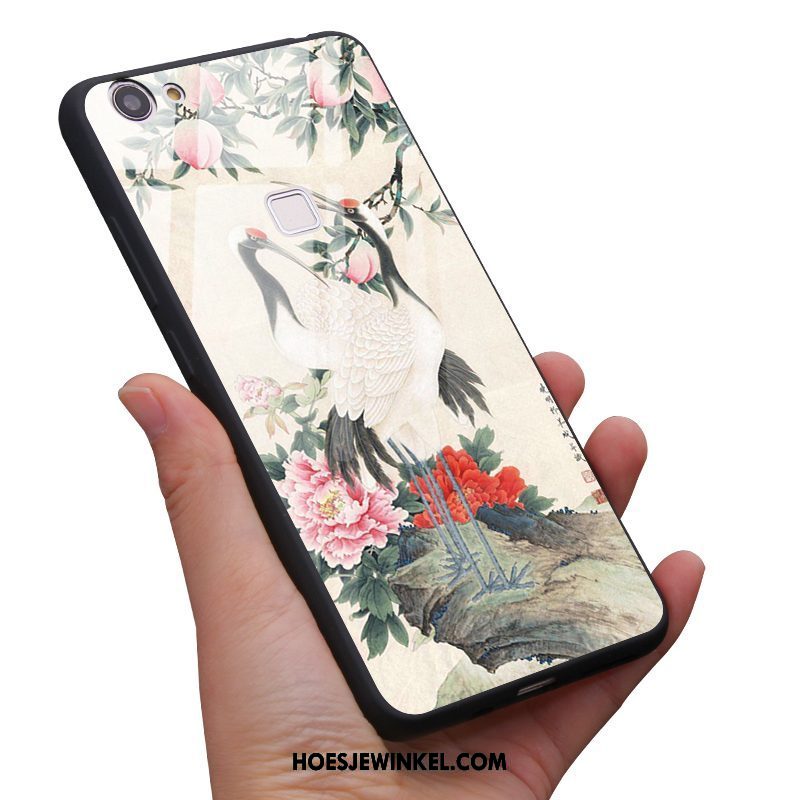 Oppo F7 Hoesje Vintage All Inclusive Chinese Stijl, Oppo F7 Hoesje Kraan Wind