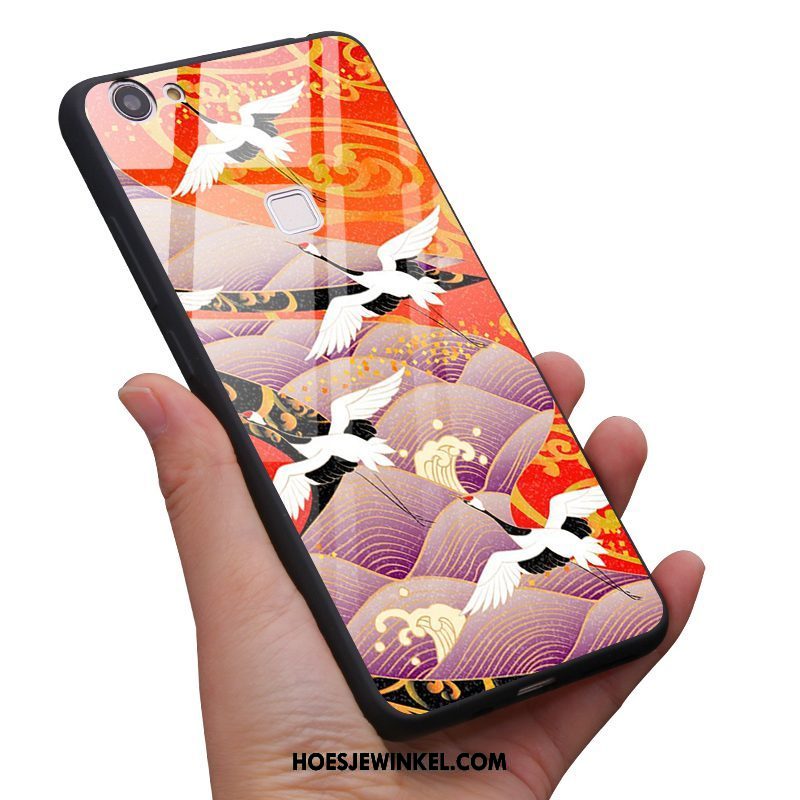 Oppo F7 Hoesje Vintage All Inclusive Chinese Stijl, Oppo F7 Hoesje Kraan Wind