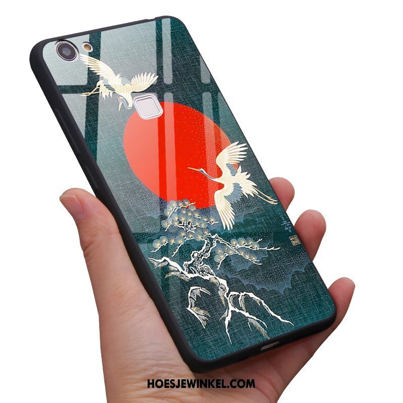 Oppo F7 Hoesje Vintage All Inclusive Chinese Stijl, Oppo F7 Hoesje Kraan Wind