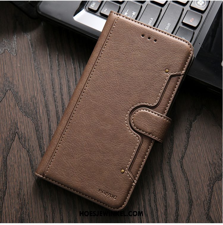 Oppo F7 Youth Hoesje Anti-fall Bescherming Bedrijf, Oppo F7 Youth Hoesje Leren Etui Folio Braun