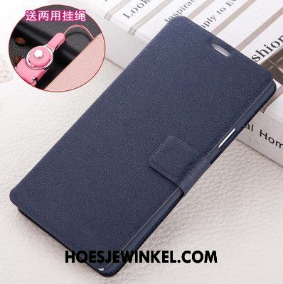 Oppo F7 Youth Hoesje Bescherming Folio Leren Etui, Oppo F7 Youth Hoesje Mobiele Telefoon Donkerblauw