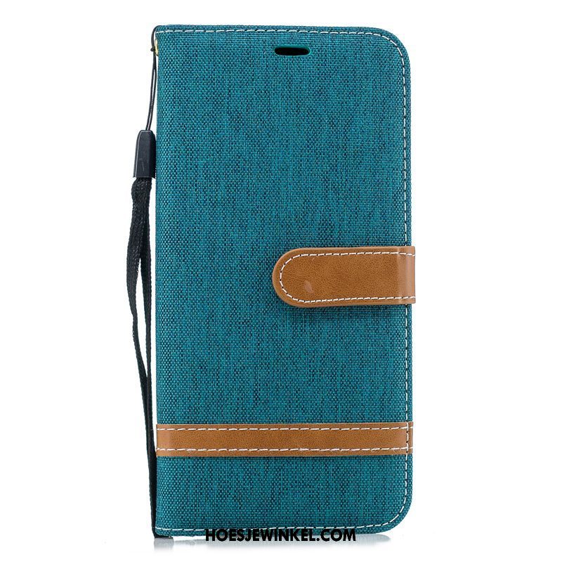 Oppo F7 Youth Hoesje Folio Bedrijf Denim, Oppo F7 Youth Hoesje Licht Hoes