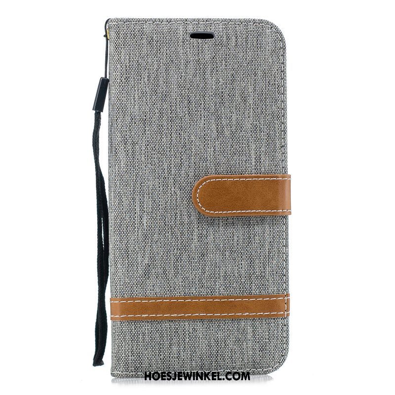 Oppo F7 Youth Hoesje Folio Bedrijf Denim, Oppo F7 Youth Hoesje Licht Hoes