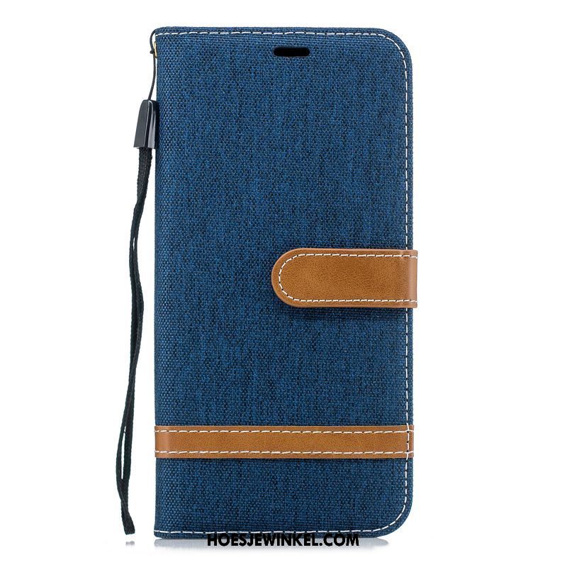 Oppo F7 Youth Hoesje Folio Bedrijf Denim, Oppo F7 Youth Hoesje Licht Hoes