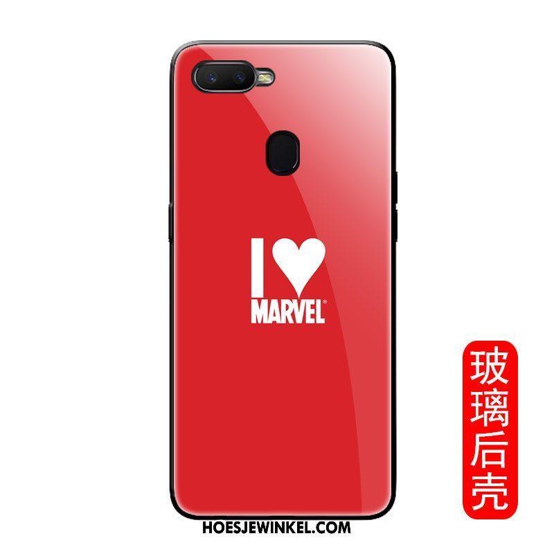 Oppo F9 Hoesje All Inclusive Rood Wit, Oppo F9 Hoesje Kunst Mobiele Telefoon