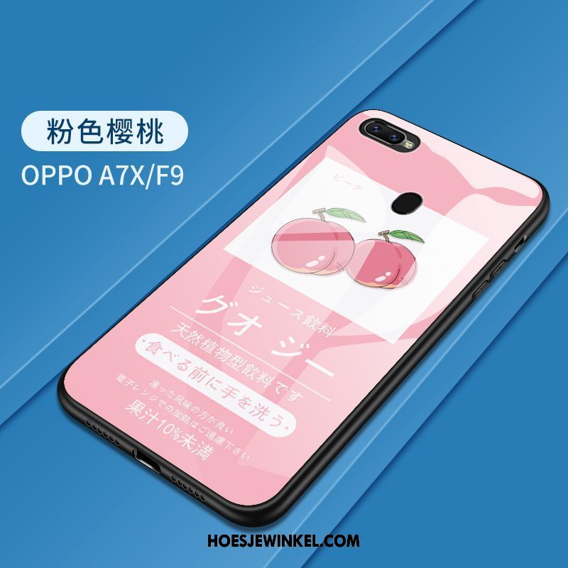 Oppo F9 Hoesje Geschilderd Siliconen Scheppend, Oppo F9 Hoesje Gehard Glas Mobiele Telefoon