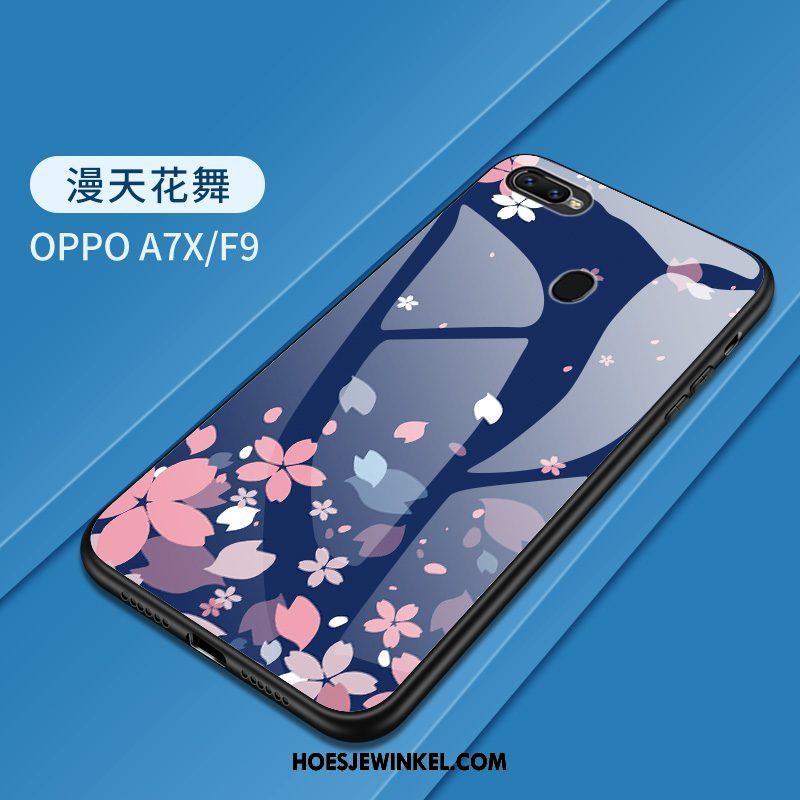 Oppo F9 Hoesje Geschilderd Siliconen Scheppend, Oppo F9 Hoesje Gehard Glas Mobiele Telefoon