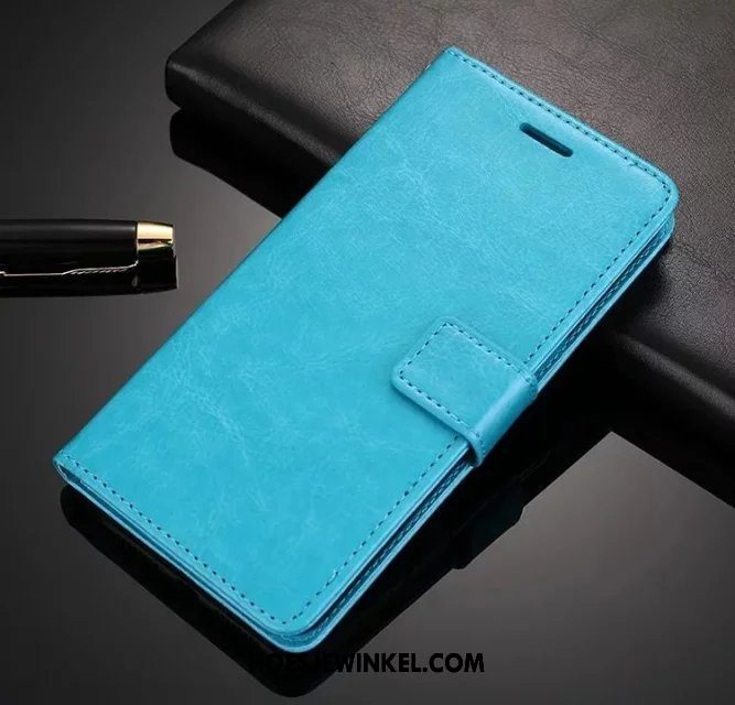 Oppo F9 Hoesje Scheppend Blauw Bescherming, Oppo F9 Hoesje Echt Leer Mobiele Telefoon