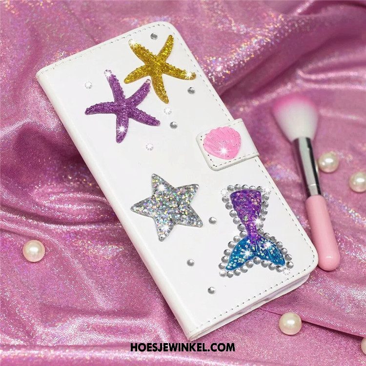 Oppo F9 Starry Hoesje Bescherming Met Strass Zacht, Oppo F9 Starry Hoesje Anti-fall Leren Etui