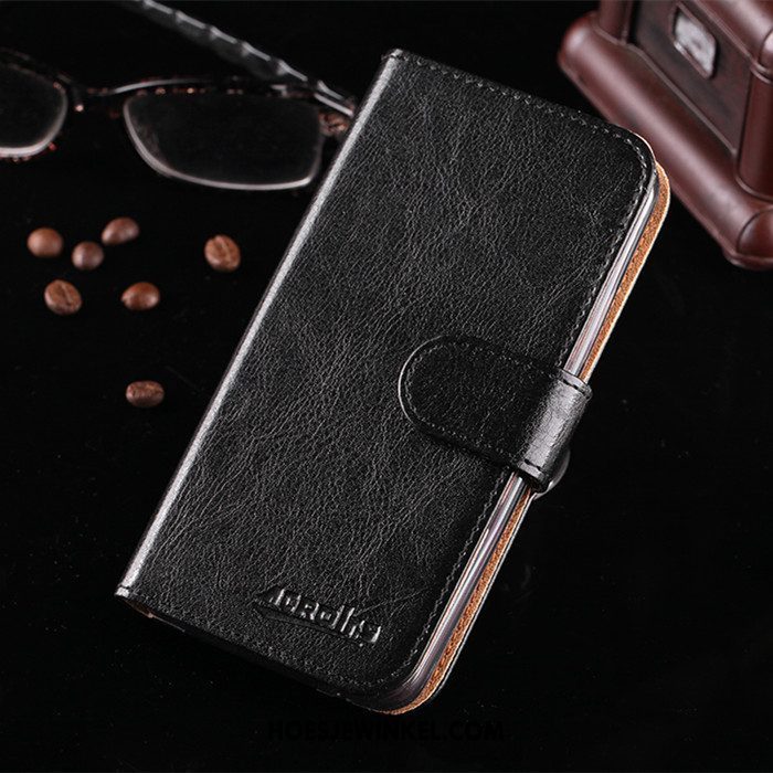 Oppo F9 Starry Hoesje Folio Zwart Anti-fall, Oppo F9 Starry Hoesje Bescherming Leren Etui