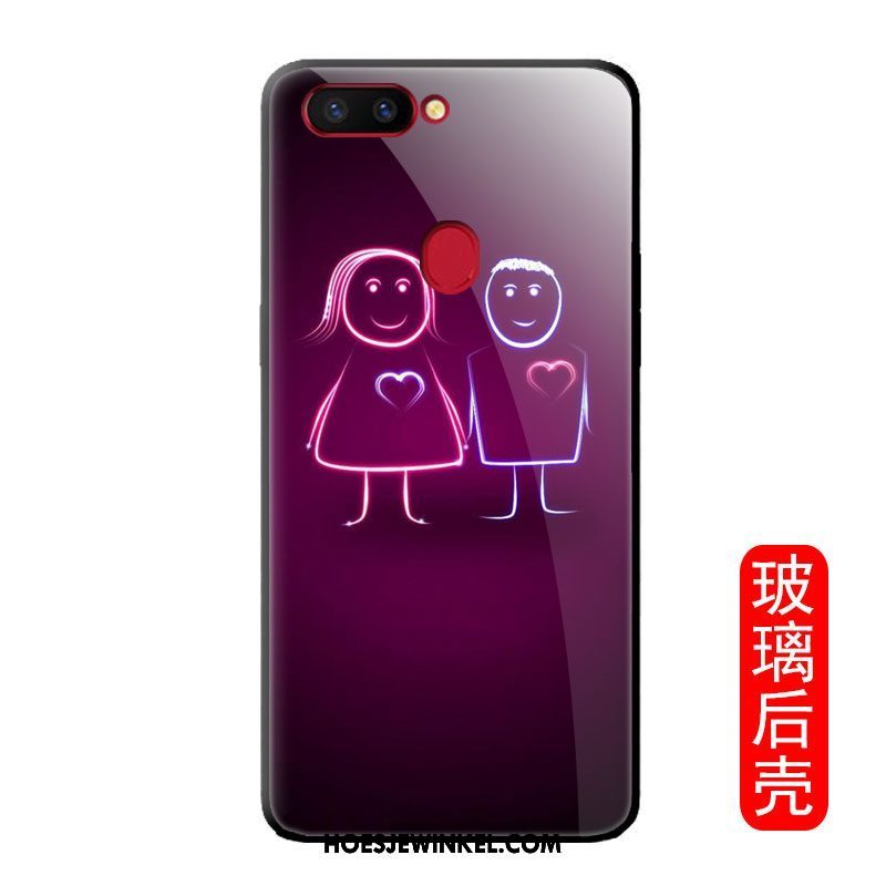 Oppo F9 Starry Hoesje Lovers Zwart Eenvoudige, Oppo F9 Starry Hoesje Glas Pailletten