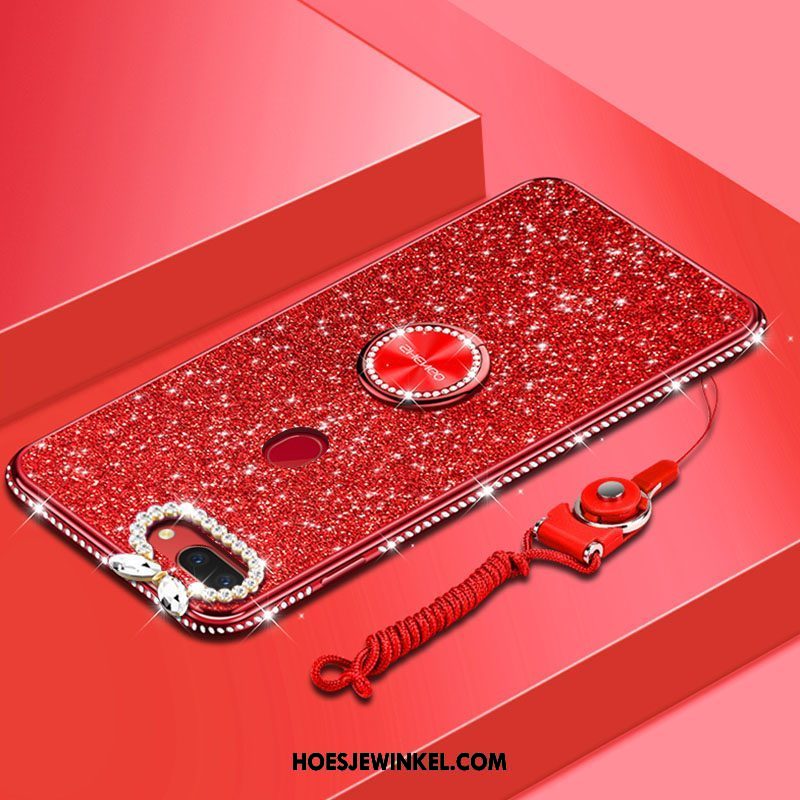 Oppo F9 Starry Hoesje Net Red All Inclusive Persoonlijk, Oppo F9 Starry Hoesje Mobiele Telefoon Rood