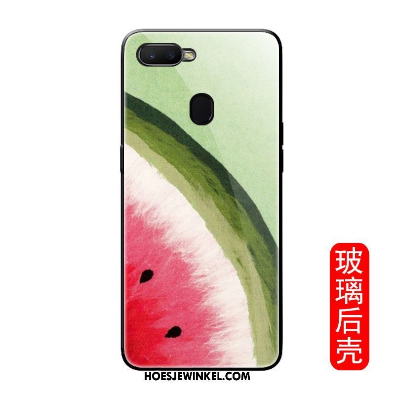 Oppo F9 Starry Hoesje Watermeloen Glas Siliconen, Oppo F9 Starry Hoesje Anti-fall Mobiele Telefoon